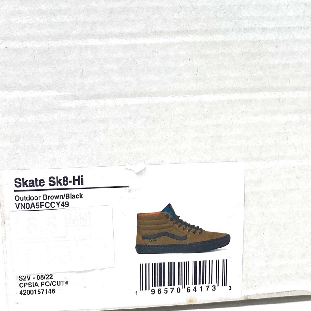 VANS Skate Sk8-Hi Outdoor Brown Shoes Nubuck Canvas Sneakers Men's VN0A5FCCY49 - Picture 9 of 10